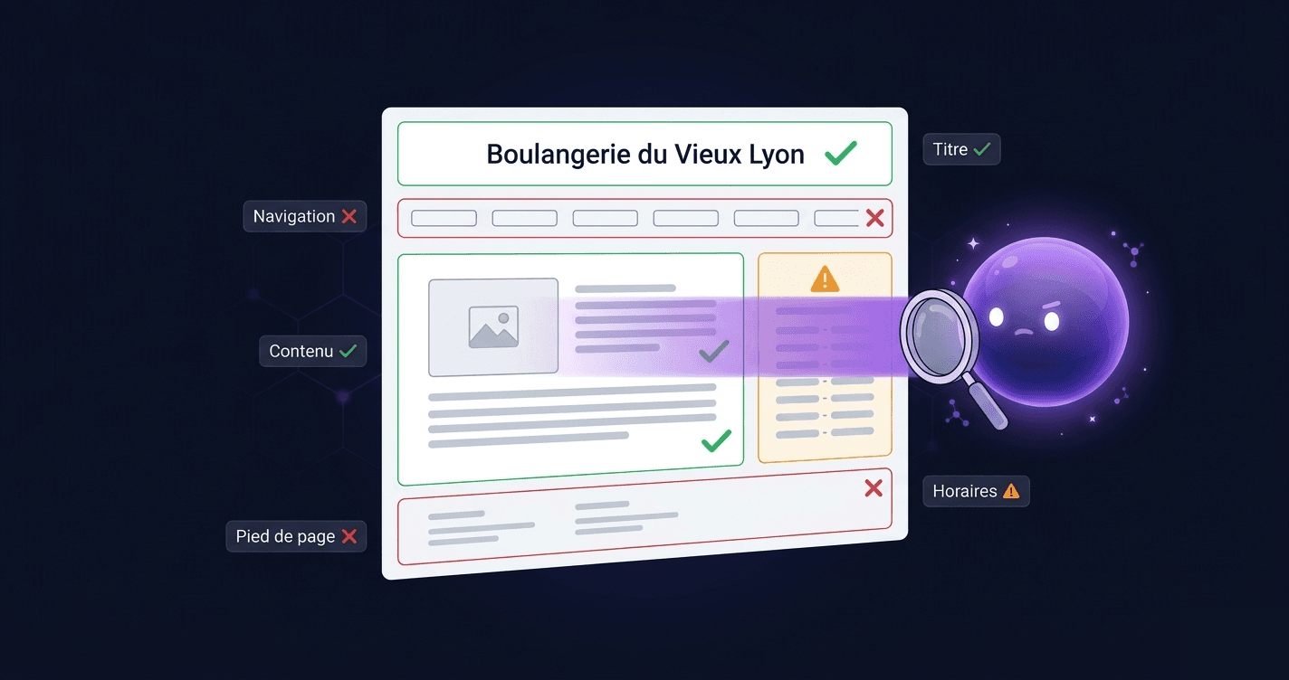 Geo analyse les balises meta d'un site web avec une loupe