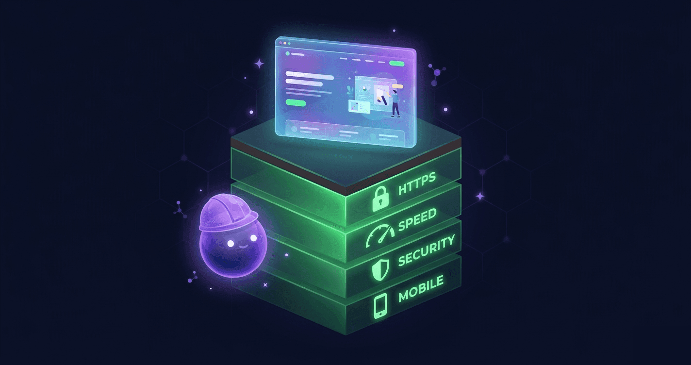 Geo inspects a website's technical foundations — HTTPS, speed, security